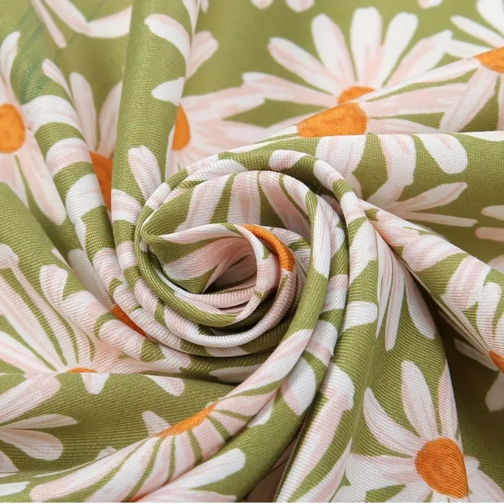 Petite DAISY Green and White Scarf boho - Picture 4 of 7